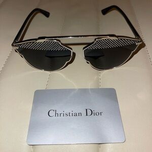 Christian Dior Black and Silver Sunglasses